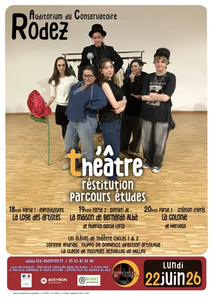 Théâtre : spectacle de restitution des élèves du Conservatoire de Rodez