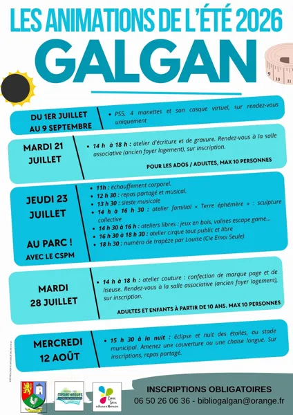 Les animations de l'été à Galgan