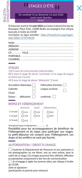 Stages d'été du CCOR