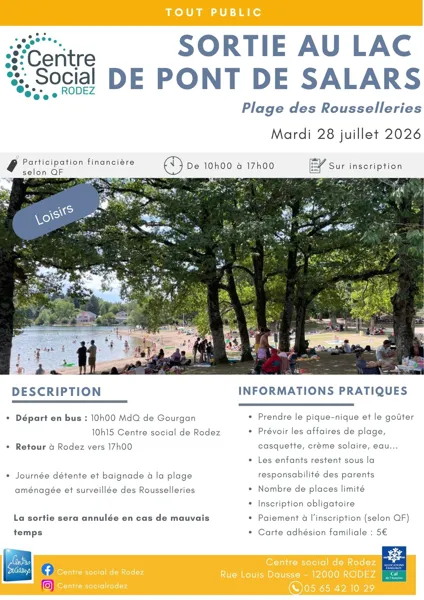 Baignade au lac de Pont de Salars