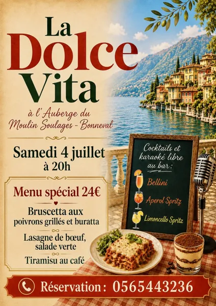 la Dolce Vita à l'auberge du Moulin