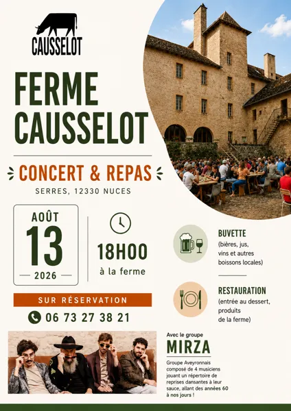 Ferme du Causselot concert et repas