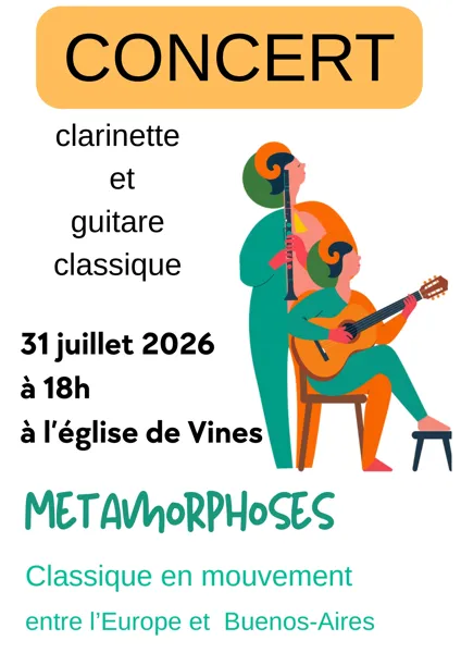 Métamorphoses - concert clarinette et guitare classique - Vines