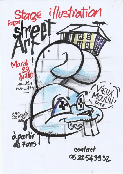Mardi  28 juillet  2026 : ILLUSTRATION  façon STREET ART (10h- 12h et 14h-17h), APSM