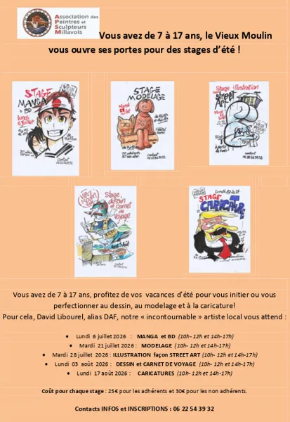 Stage dessin enfants et ados - Vieux Moulin