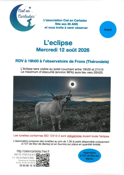 Observation de l'éclipse à l'observatoire de Frons