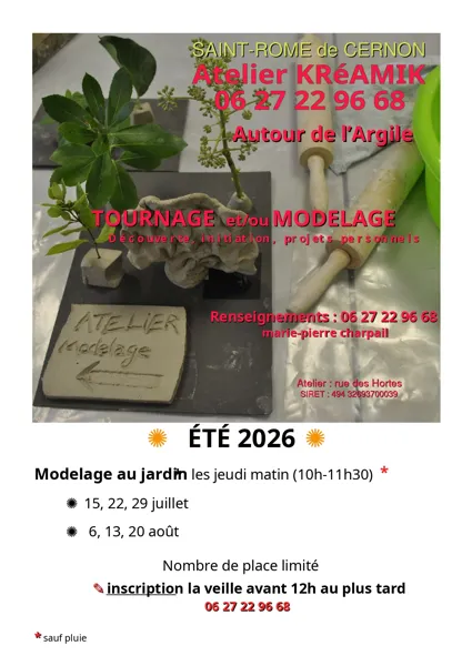 Atelier KréAmik : Tournage et Modelage