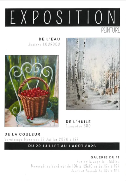 Exposition de peinture de Josiane Lourdou et de Françoise Bro - Galerie du 11 rue de la Capelle