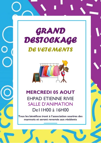 Grand déstockage de vêtements - EHPAD