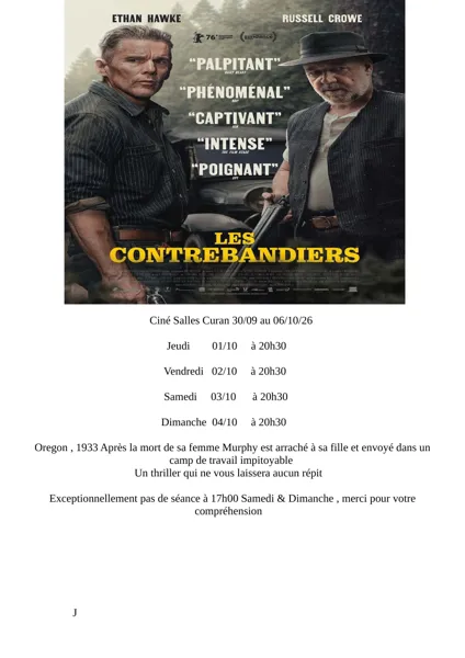 Ciné Salles Curan : Les contrebandiers