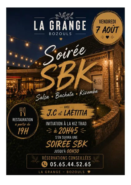 Soirée SBK - Salsa / Bachata / Kizomba à la Grange