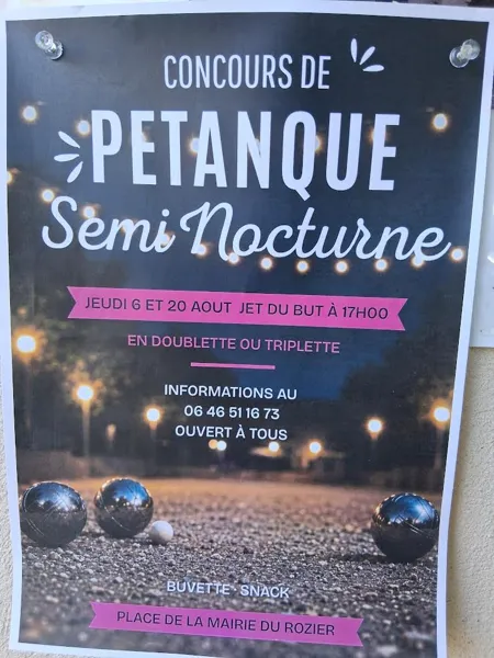 Concours de pétanque semi nocturne en doublette ou triplette