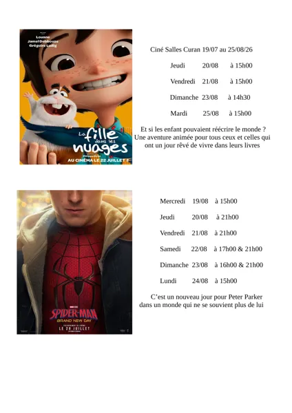 Ciné Salles Curan : SPIDER MAN Brand New Day