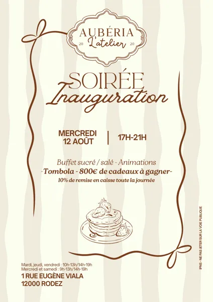 Soirée Inauguration : Aubéria L'atelier