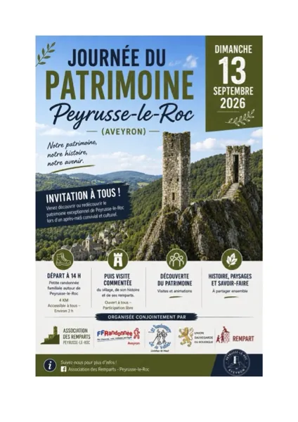 Partez pour une randonnée qui raconte Peyrusse-le-Roc à travers son histoire et ses paysages
