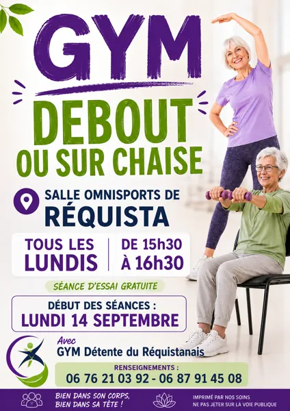 Gym debout ou sur chaise – Gym Détente du Réquistanais
