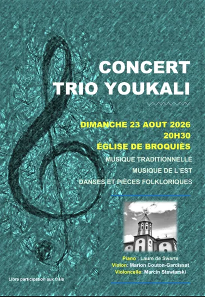 Concert du trio Youkali à Broquiès