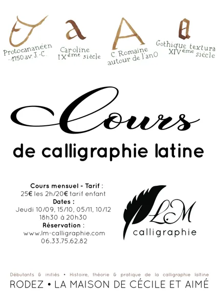 Cours de calligraphie latine