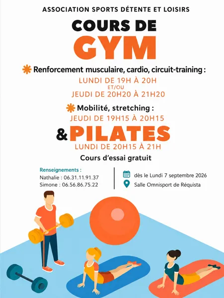 Cours de Gym & Pilates - Sports détente et loisirs