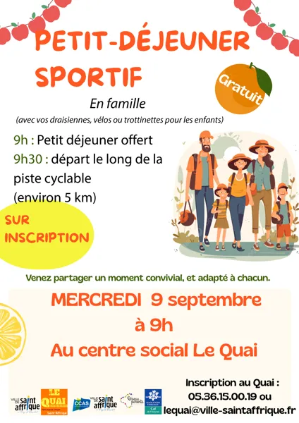 Petit-déjeuner sportif en famille