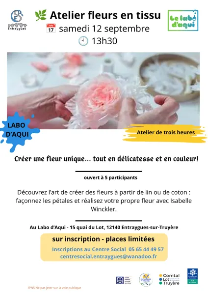 Atelier fleurs en tissu