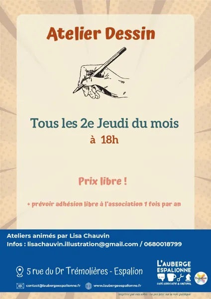 L'Auberge espalionne - Atelier dessin avec Lisa Chauvin