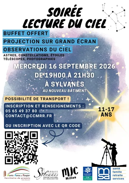 Soirée lecture du ciel à Sylvanès