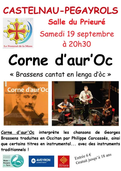Concert Corne d'aur'Oc : « Brassens cantat en lenga d'òc »