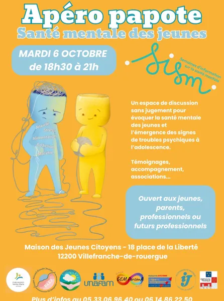 Semaines d'information sur la santé mentale - Apéro papote santé mentale des jeunes
