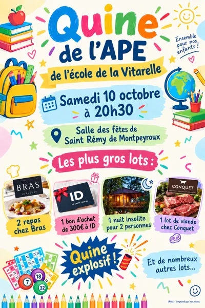 Quine de l'APE de l'école de la Vitarelle