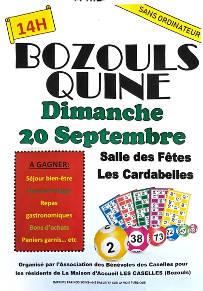 Quine des bénévoles des Caselles