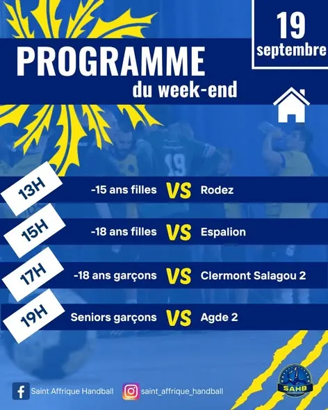 Matchs de Handball du week-end