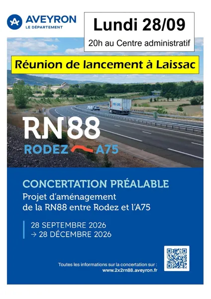 Projet d'aménagement de la RN88 : réunion de lancement à Laissac