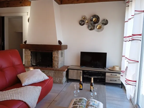 salon cheminée TV