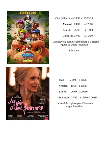 Ciné Salles Curan : La vie d'une femme