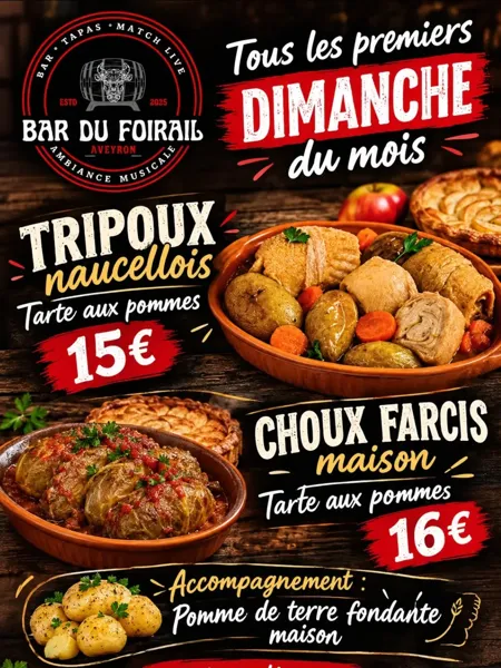 Déjeuner aux tripoux au Foirail