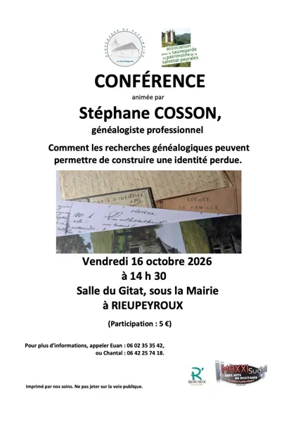 Conférence - Comment les recherches peuvent permettre de construire une identité perdue.