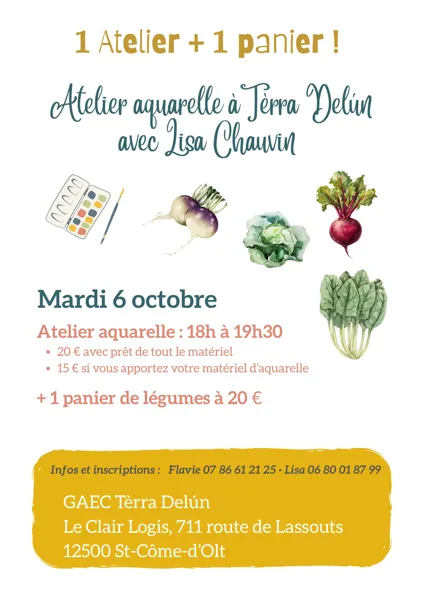 Atelier Aquarelle et Panier de légumes