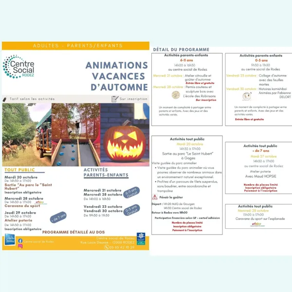 Animations vacances d'automne