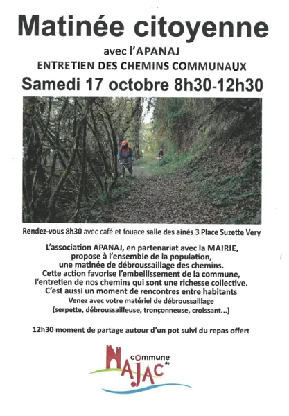 Matinée citoyenne - Entretien des chemins communaux
