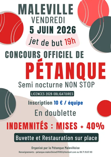 Concours officiel de pétanque à Maleville