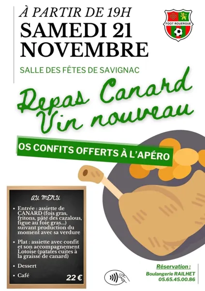 Repas canard et vin nouveau