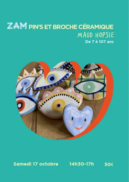 Atelier PIN'S ET BROCHE EN CÉRAMIQUE