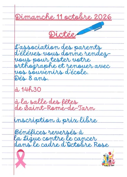 Dictée Solidaire d'Octobre Rose