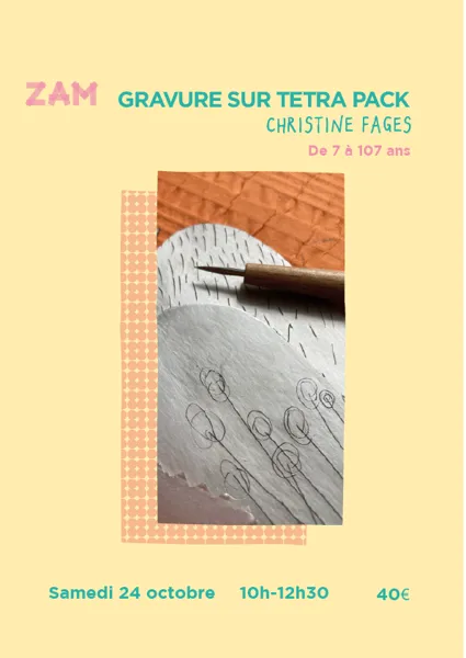 Atelier Gravure sur Tétrapack