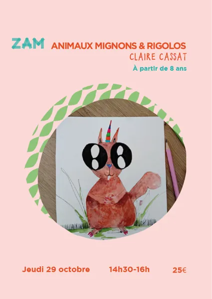 Atelier Animaux mignons et rigolos à l'aquarelle