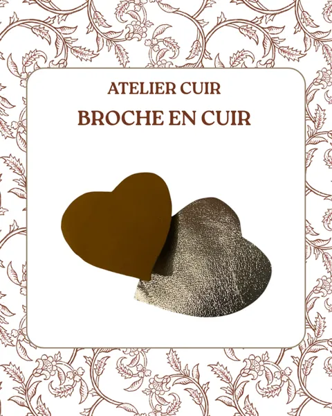 Atelier Cuir, broche en cuir - Aubéria l'Atelier