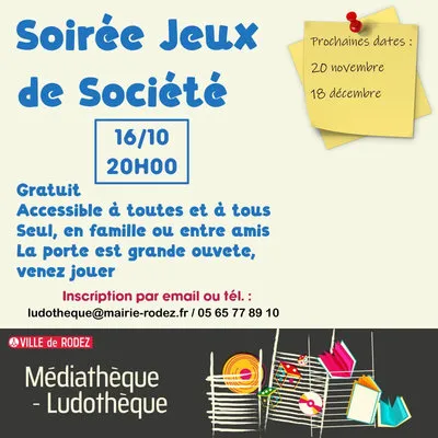 Soirée jeux à la Médiathèque de Rodez