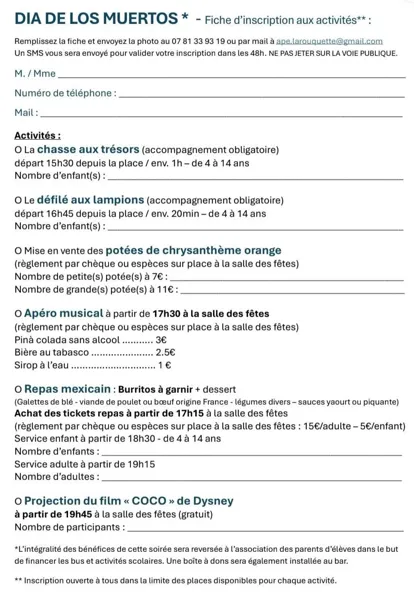 Día de los Muertos par l'APE de La Rouquette