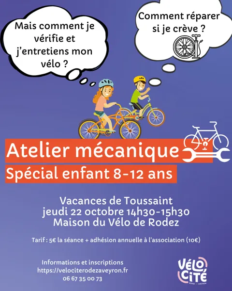 Atelier mécanique vélo spécial enfants